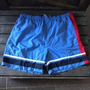 Croft & Barrow blue Red white  Men swim trunks XL